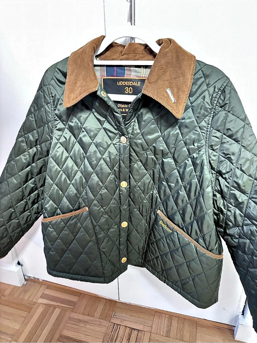 Barbour 30th Anniversary Liddesdale Quilted Jacket Green & Brown Size 8